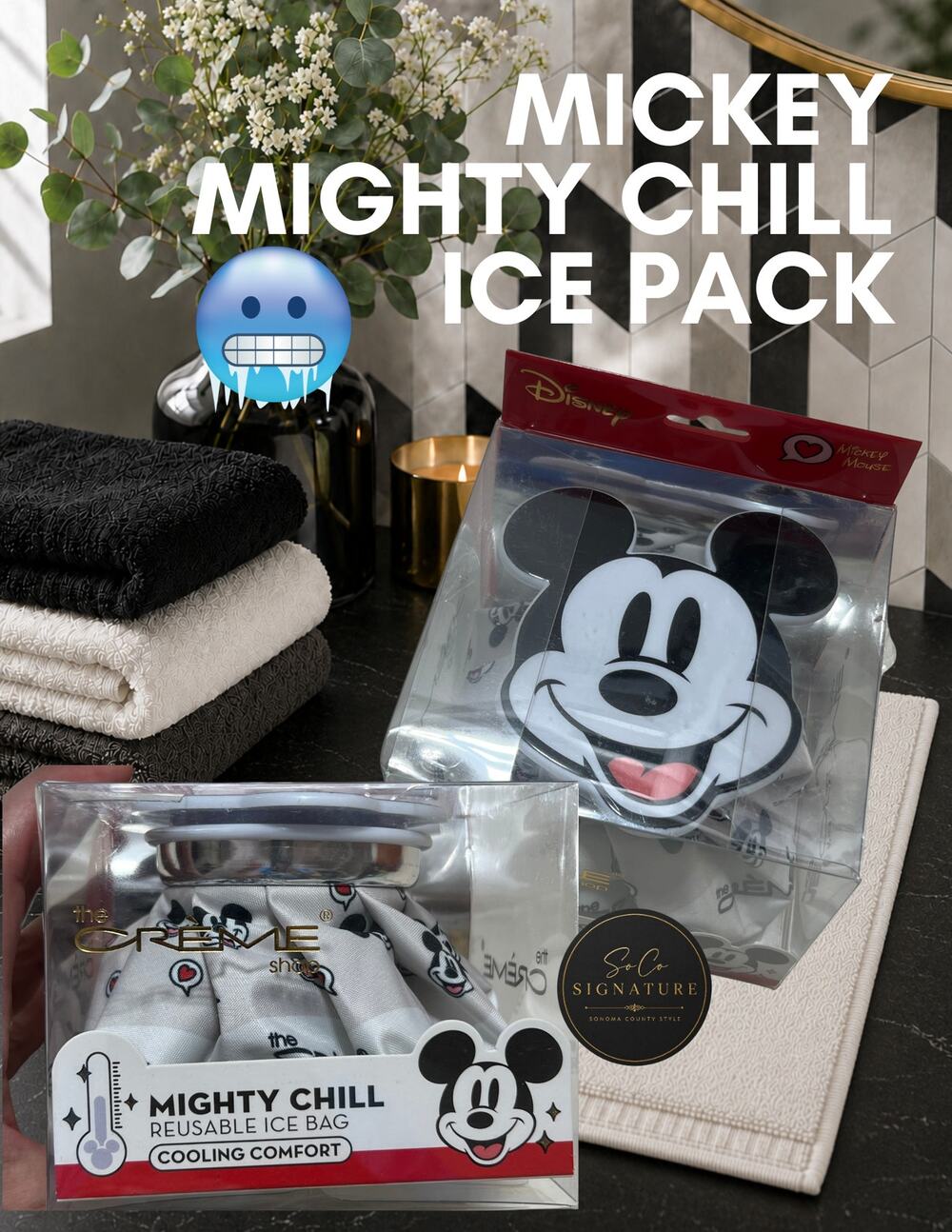 The Crème Shop Disney Mickey Mouse Mighty Chill Reusable Ice Bag Ice Pack NWT